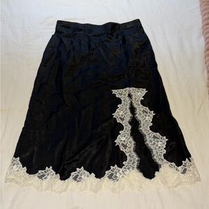 Elegant Black Lace Trim Skirt
